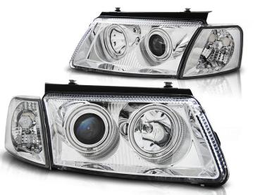 CCFL Angel Eyes Scheinwerfer für VW Passat 3B (B5) 96-00 chrom